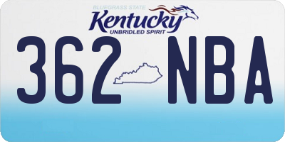 KY license plate 362NBA