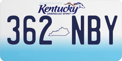 KY license plate 362NBY