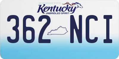 KY license plate 362NCI