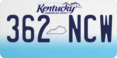 KY license plate 362NCW