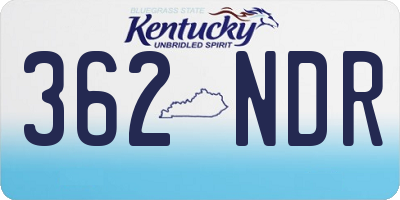 KY license plate 362NDR