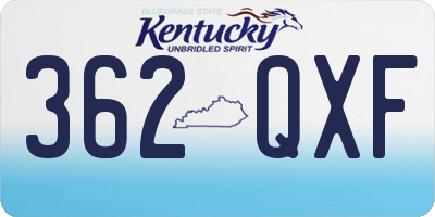 KY license plate 362QXF