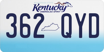 KY license plate 362QYD