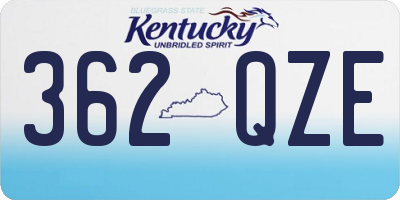 KY license plate 362QZE