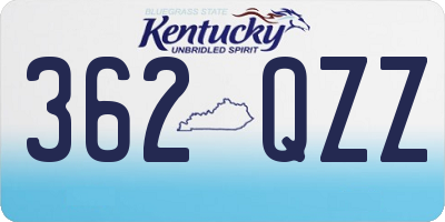 KY license plate 362QZZ