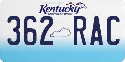 KY license plate 362RAC