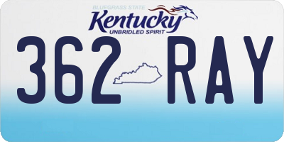KY license plate 362RAY
