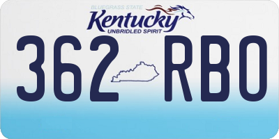 KY license plate 362RBO