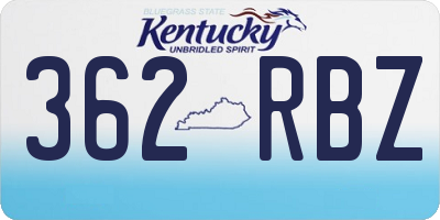 KY license plate 362RBZ