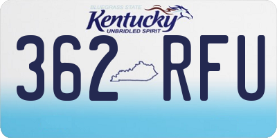 KY license plate 362RFU