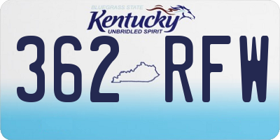 KY license plate 362RFW