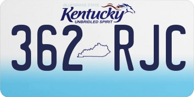 KY license plate 362RJC
