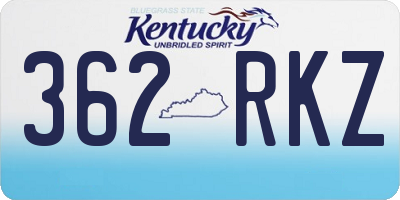 KY license plate 362RKZ