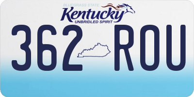 KY license plate 362ROU