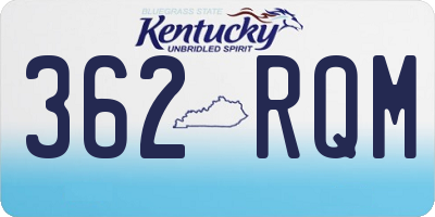 KY license plate 362RQM