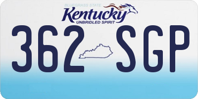 KY license plate 362SGP