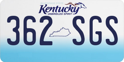 KY license plate 362SGS