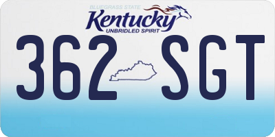KY license plate 362SGT