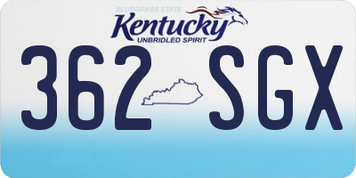 KY license plate 362SGX
