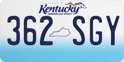 KY license plate 362SGY