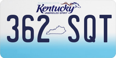 KY license plate 362SQT