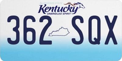 KY license plate 362SQX