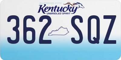 KY license plate 362SQZ