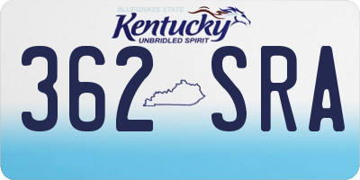 KY license plate 362SRA
