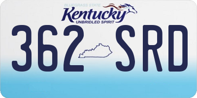 KY license plate 362SRD