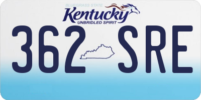 KY license plate 362SRE
