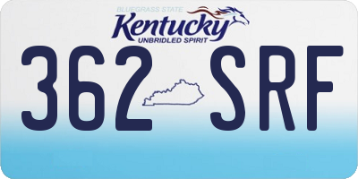 KY license plate 362SRF
