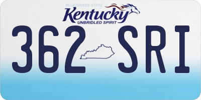 KY license plate 362SRI