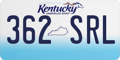 KY license plate 362SRL