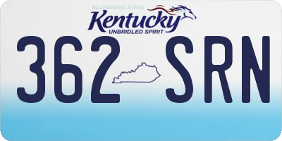 KY license plate 362SRN