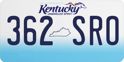 KY license plate 362SRO