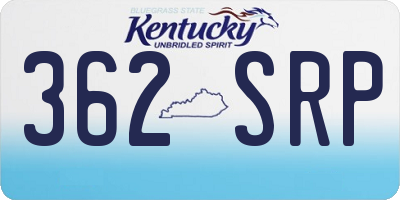 KY license plate 362SRP