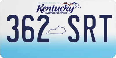 KY license plate 362SRT