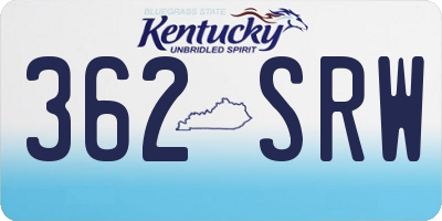 KY license plate 362SRW