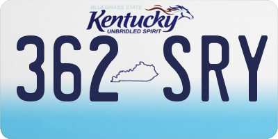 KY license plate 362SRY