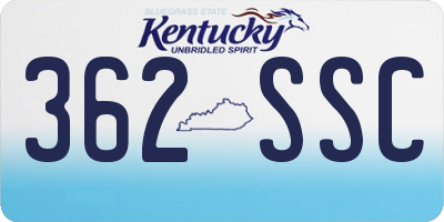 KY license plate 362SSC