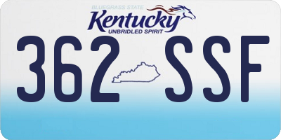 KY license plate 362SSF