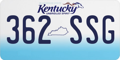 KY license plate 362SSG