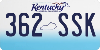 KY license plate 362SSK