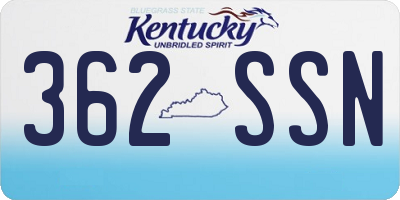 KY license plate 362SSN