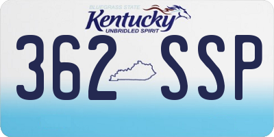 KY license plate 362SSP