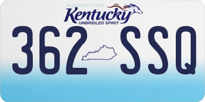 KY license plate 362SSQ