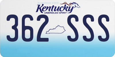 KY license plate 362SSS