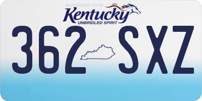 KY license plate 362SXZ