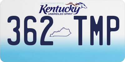 KY license plate 362TMP