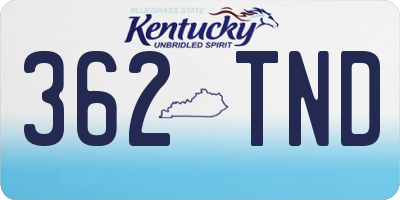 KY license plate 362TND